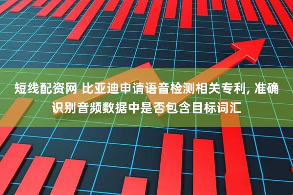 短线配资网 比亚迪申请语音检测相关专利, 准确识别音频数据中是否包含目标词汇