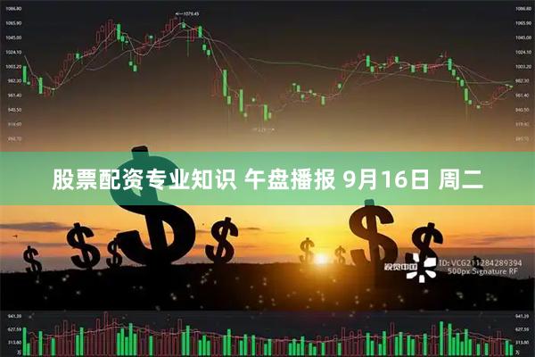 股票配资专业知识 午盘播报 9月16日 周二